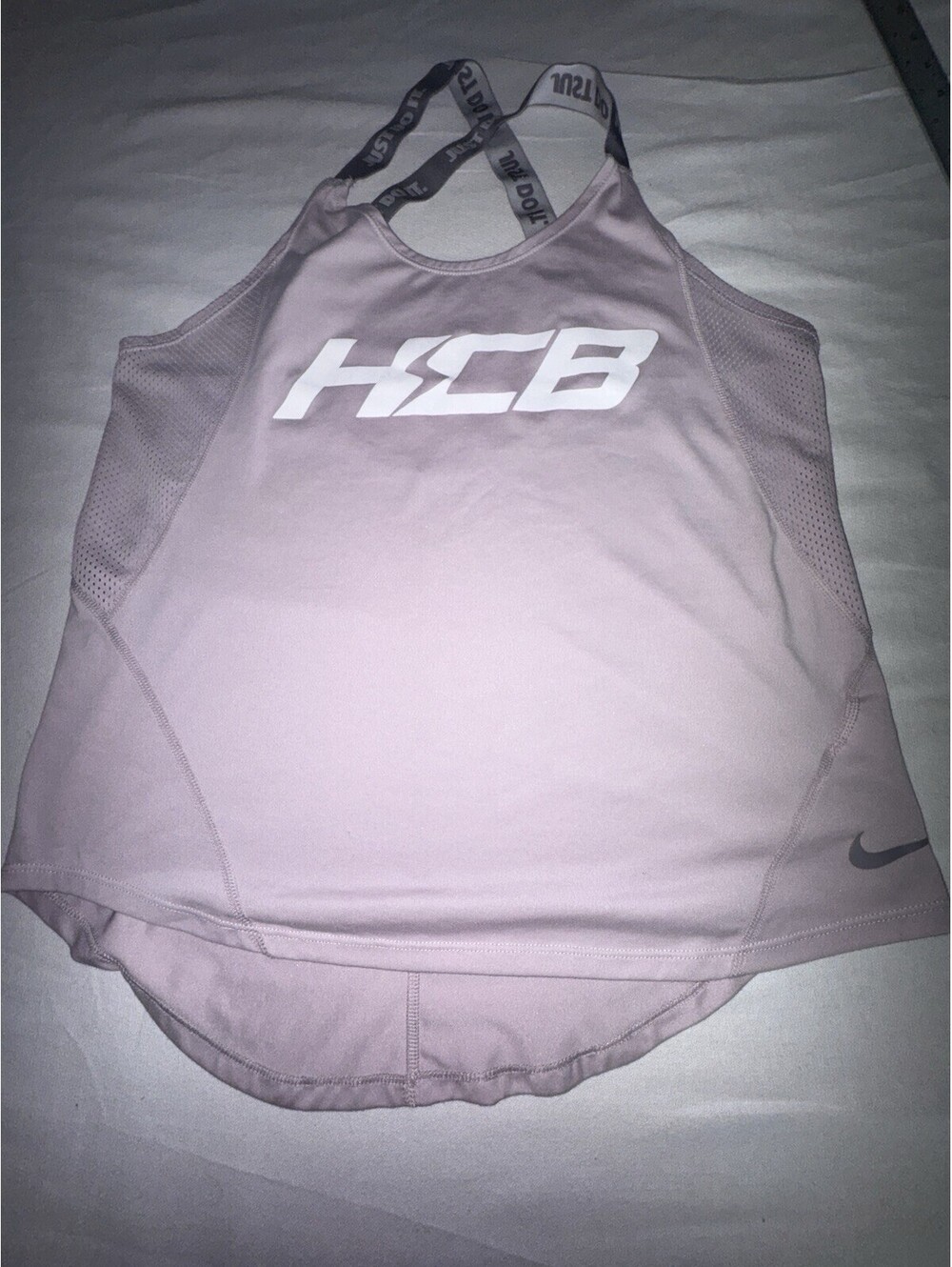 Nike Womens Dri FIT Racerback Tank Top Pink Athletic HCB Custom Boats Fishing